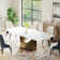 Hobart Modern White Rectangular Sintered Stone Dining Table with Pedestal Base