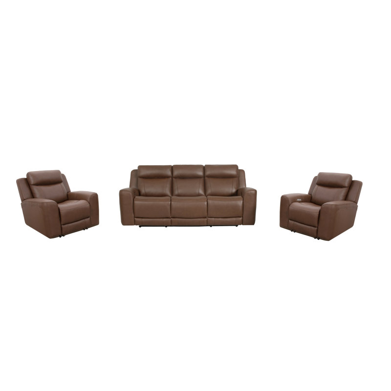 Canapé et causeuse inclinables électriques Jaspyr, 3 pièces: canapé, 2 fauteuils inclinables, Ombre d'automne