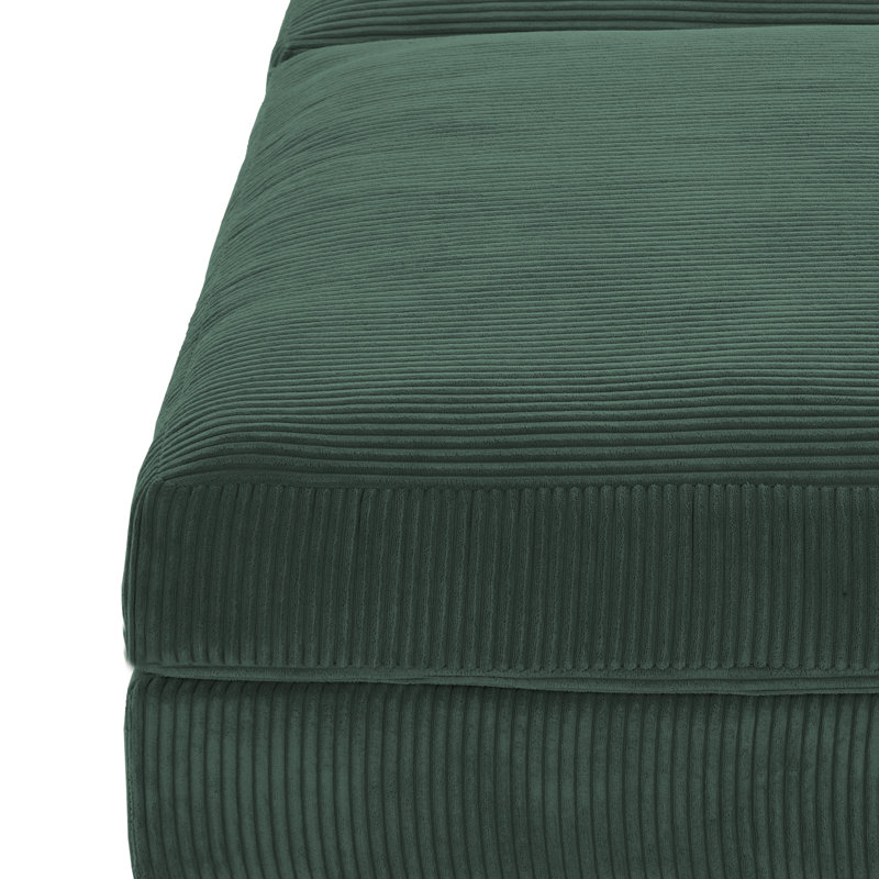 Maelina 4 - Piece Upholstered Hunter Green Corduroy Modular Sectional Sofa with Pillow Back and Removable Ottoman