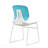 4-Piece Set Modern Stacking Chairs, White And Blue, Polypropylene Seat And Fiberglass Reinforced Back, 18.9 X 19.7 X 34.45 Inches-1898613201