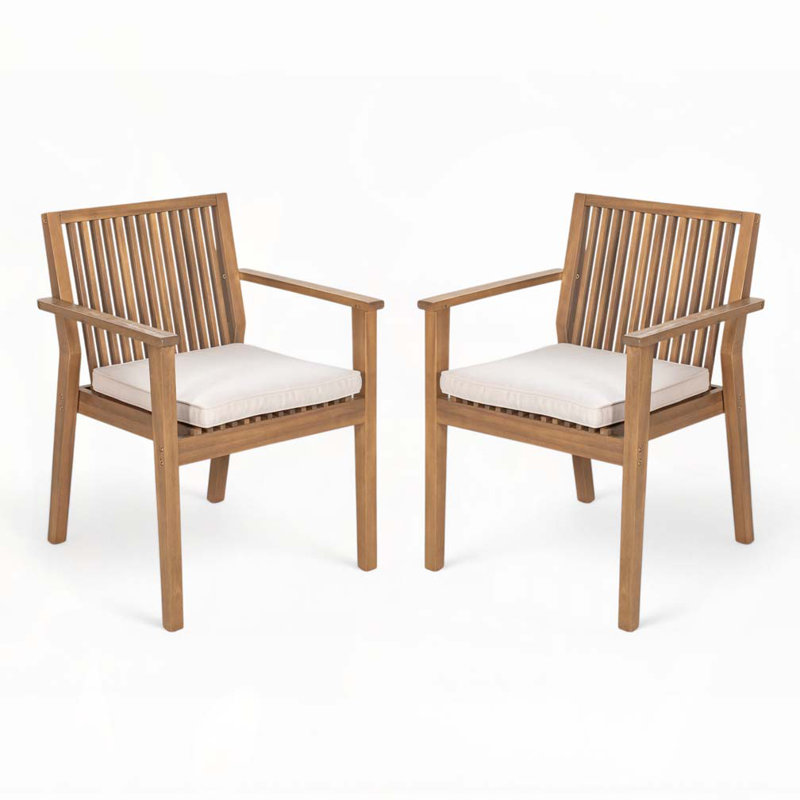 Chaises d'extérieur en bois d'acacia