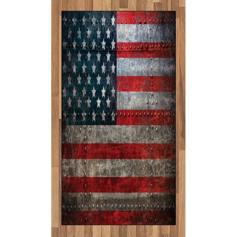 American Flag High Density Long Fiber Poly Threads Decorative Area Rug Carpet, Rectangle 2'7" x 5'