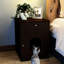 Enceinte en bois massif pour litière pour chat, table d'appoint, tiroir, cage intérieure pour animal de compagnie, table de chevet brune pour animaux de compagnie avec table et-1103935395