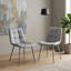 Modern Dining Set with Rustic Wood Effect Table and 6 Grey Nova Velvet Chairs 6 Seater for Kitchen