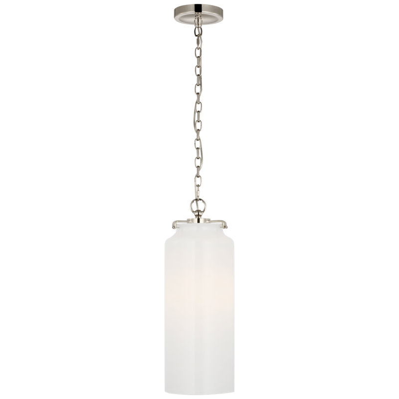 Katie 1 - Light Pendant, White, Hand-Rubbed Antique Brass