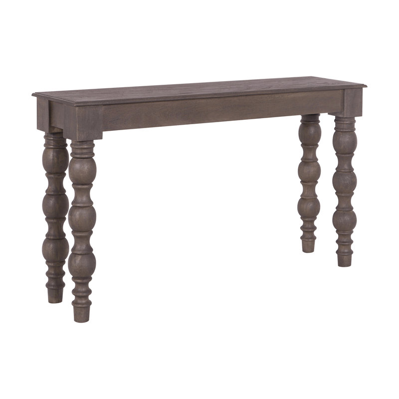 Braydan 56" Solid Wood Console Table with Hand-Turned Legs – Coffee Brown, Coffee Brown