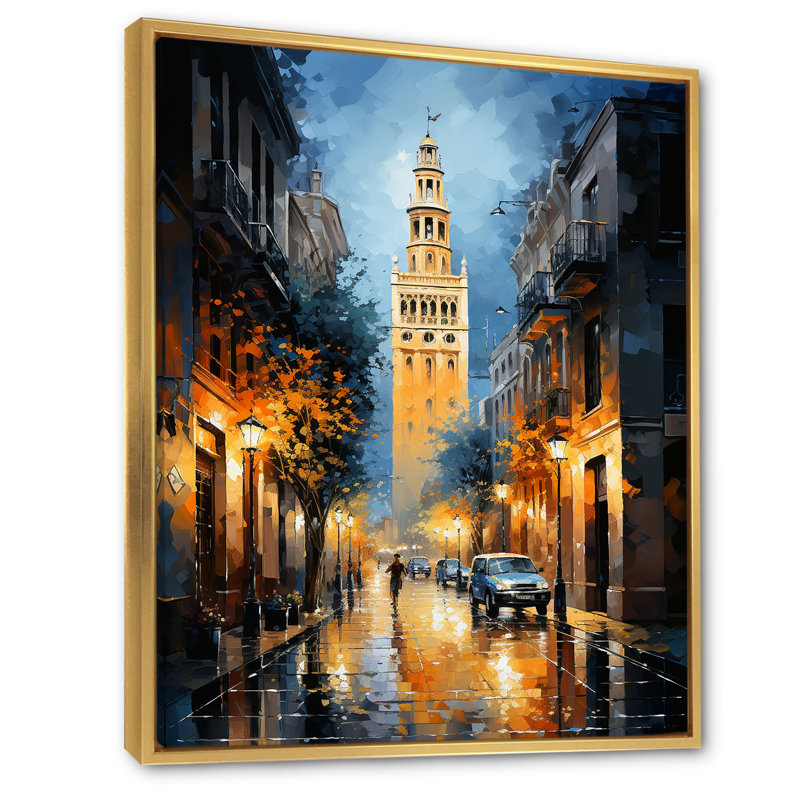 Giralda I, Espagne, Espagne - impression, H 32 po x l 24 po x P 1 po, Cadre flottant doré