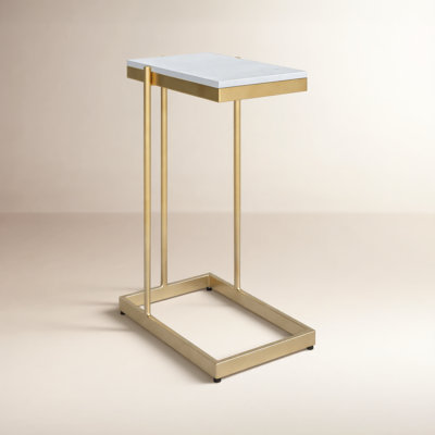 Brigitte 17" Genuine Marble End Table