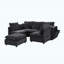 Canapé modulaire rembourré en chenille Coburn avec repose-pieds mobile, rangement et ports USB-1601641759