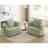 Oversized 41" Wide 360° Swivel Barrel Boucle Accent Armchair with Pillow-1554271444
