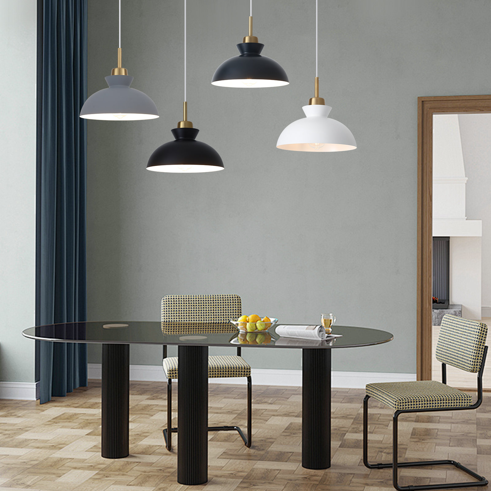 Gibran Single Light Dimmable Pendant, Black