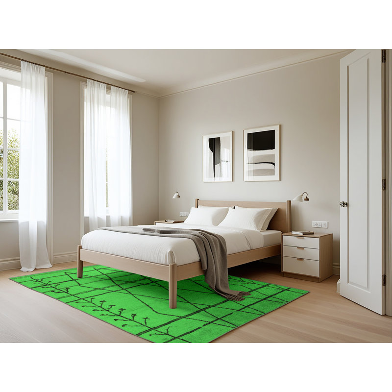 Iarlaith Washable Geometric Indoor Rug, Rectangle 5' x 7'