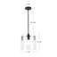 Luminaire suspendu noir 12 po avec verre d'eau transparent Eira-1530339998-1530339999
