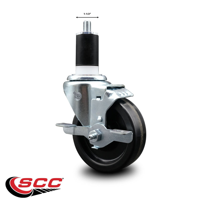 Phenolic Swivel Expanding Stem Caster with Brake SCC TLB 4" x 1-1/2"