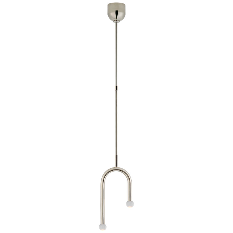 Kelly Wearstler Rousseau Small Asymmetric Pendant, Polished Nickel, Etched Crystal