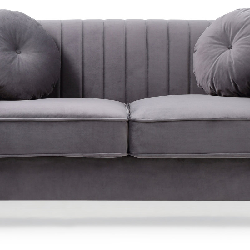 Causeuse chic à accoudoirs inclinés pour deux, Gris