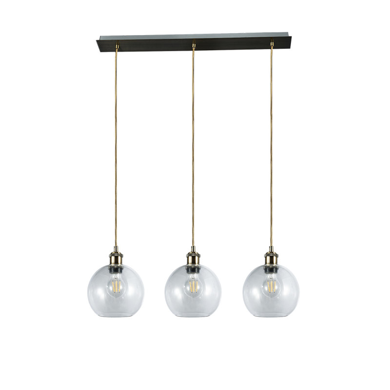 Brianna 3 - Light Kitchen Island Pendant, Antique Brass