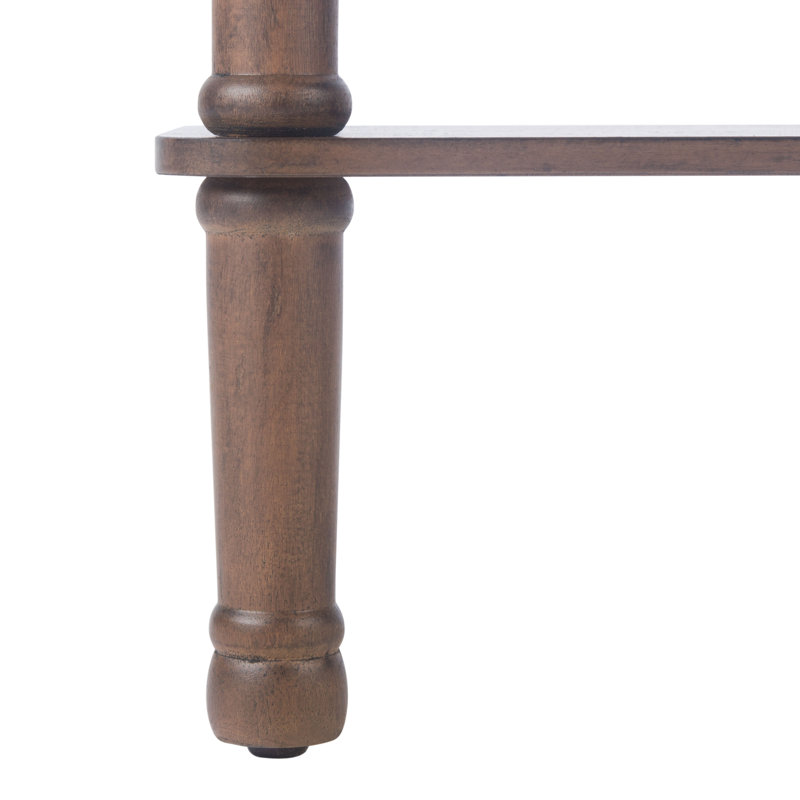 Elegant Hemenway 28'' Console Table – Neutral Finish, Turned Legs & Functional Lower Storage Shelf, Brown