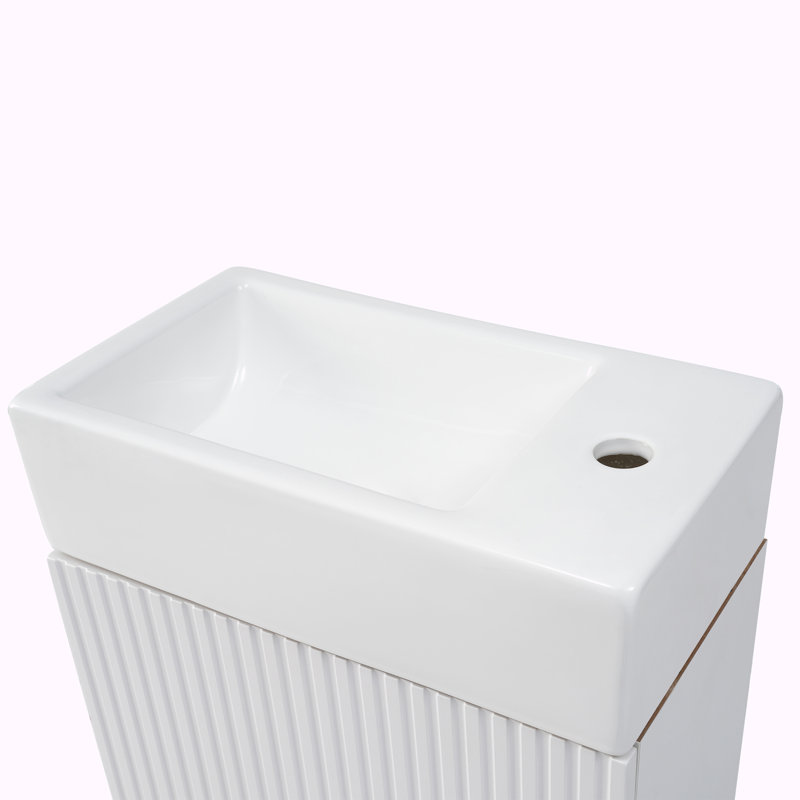 Meuble-lavabo avec lavabo pour la salle de bain, Blanc
