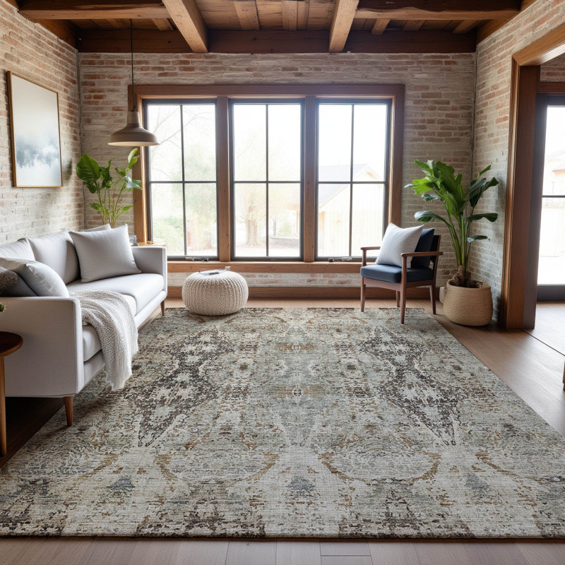 Premium Machine Washable Mayfield AMF1222 Global Rug, Rectangle 10' x 14'