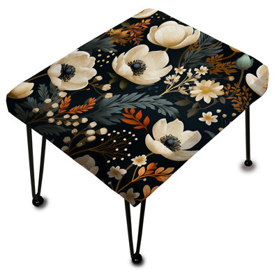 Vintage Classic Beige Floral Paradise - Floral Rectangle Ottoman