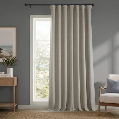 Ottis Faux Linen Room Darkening Curtain Panel