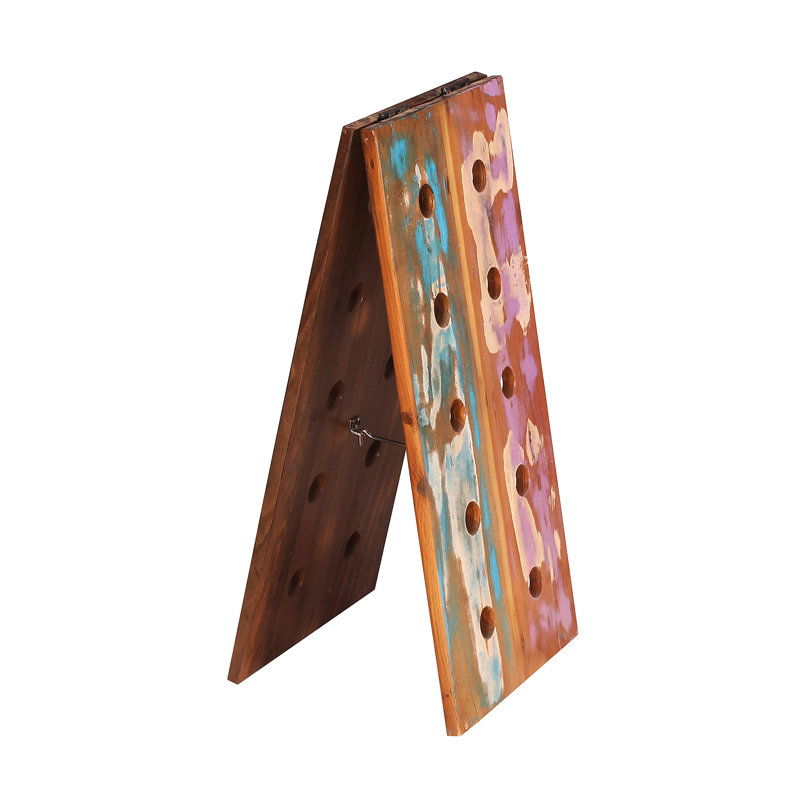 Valeri 20 Bottle Solid Wood Floor Wine Bottle Rack in Brown