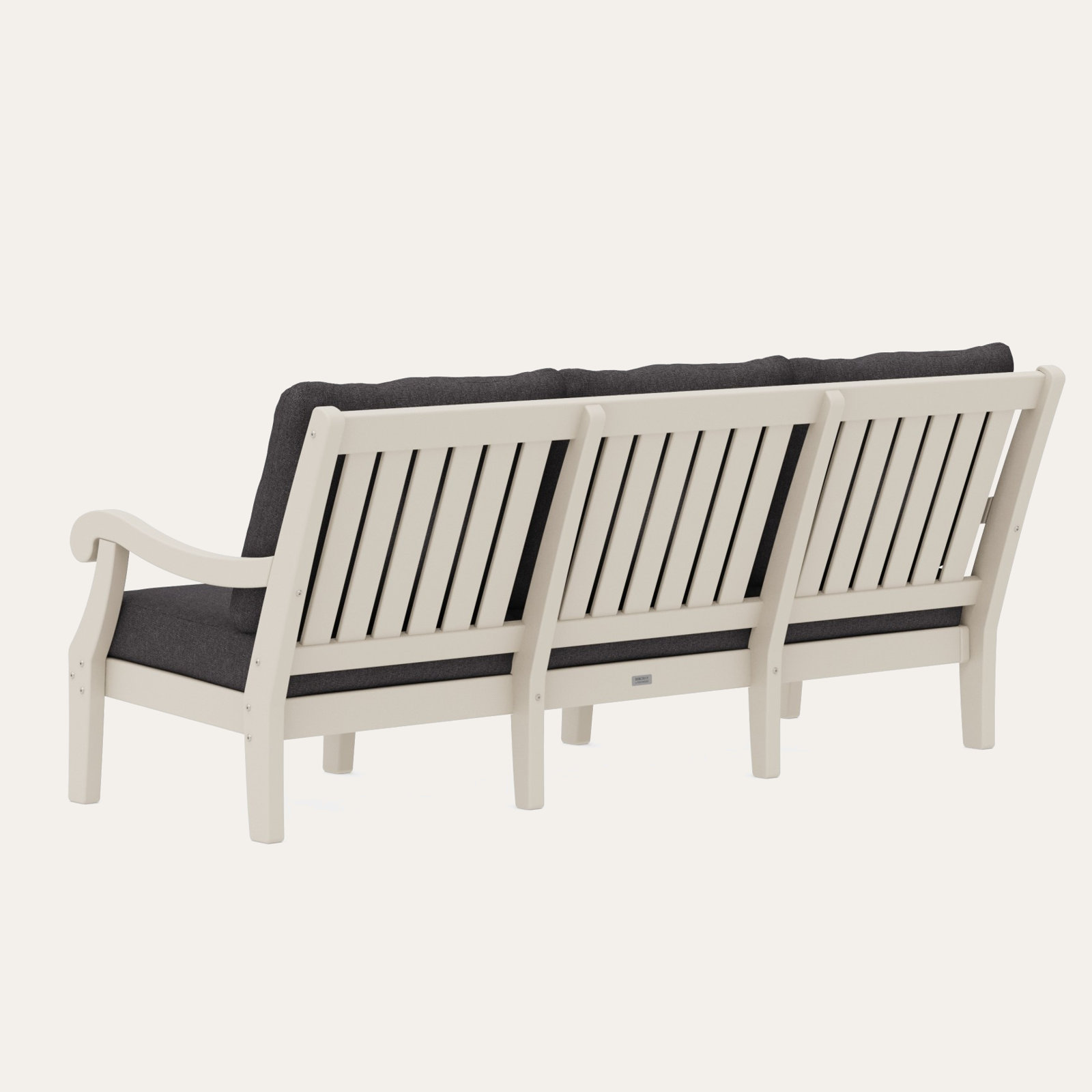 POLYWOOD® Verlyn 72" Patio Sofa, Ash Charcoal Cushion/Sand Frame