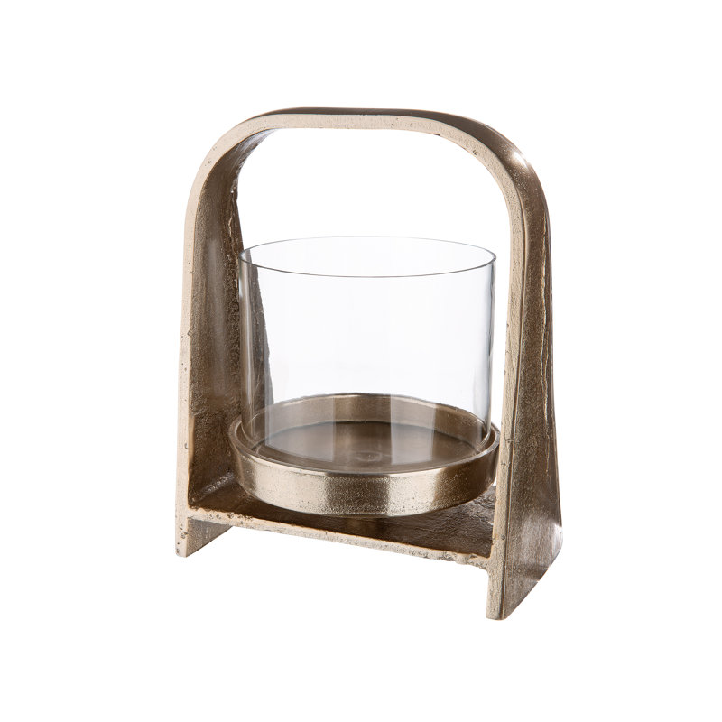 Nostro Glass Tabletop Hurricane, 22cm H x 17cm W x 11cm D