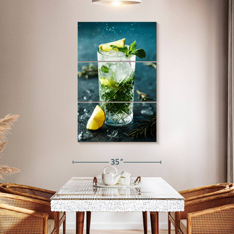 Grand cocktail mojito Yarlin, H 32 po x l 20 po