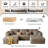108.1"Cloud Couch Sectional Modular Sofa.Comfy U Shape Boneless Couches for Living Room.Deep Seat Plush Corduroy Couch Sectional Memory Foam Floor Sofa(Khaki)-946273189