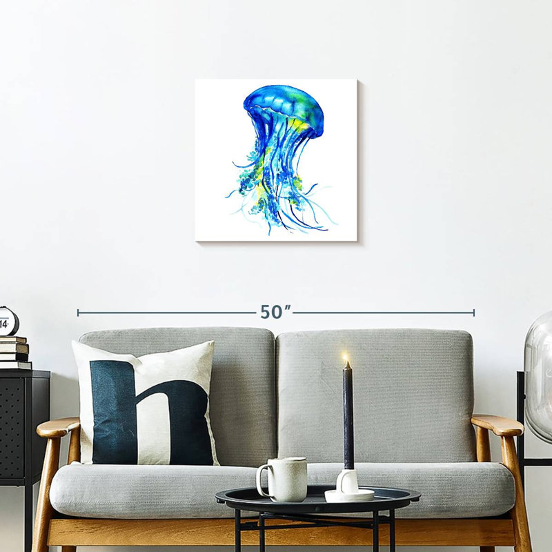 Crowle - méduse verte bleue, H 20 po x l 20 po
