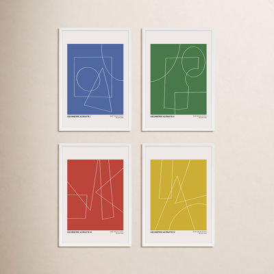 Caila "Geometric Abstraction" 4-Piece Print Set