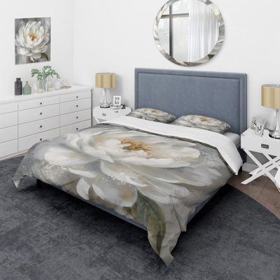 Ensemble de housse de couette blanc et gris