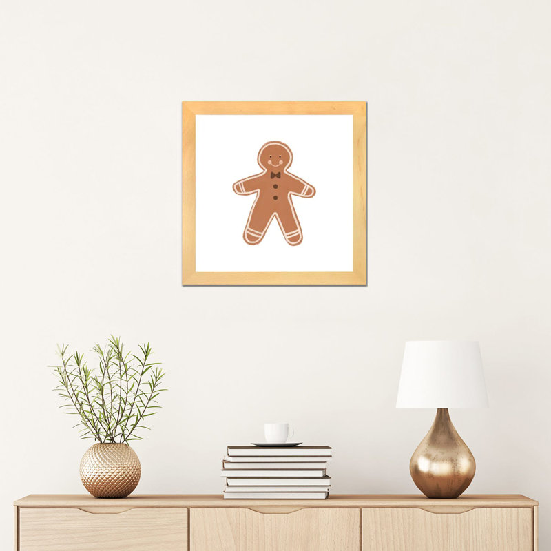 Reproduction d’art, "Gingerbread Man" par Orara studio, Papier bois naturel, Blanc, H 16 po x l 16 po x P 1 po