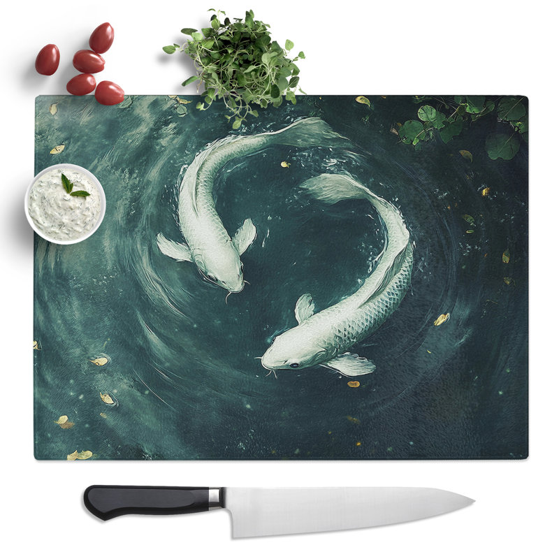 Two Fish  Glass Chopping Board