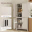 Armoire de cuisine 64 po, armoire de rangement autoportante avec 4 portes et 3 tablettes réglables pour la salle à manger-1719712382