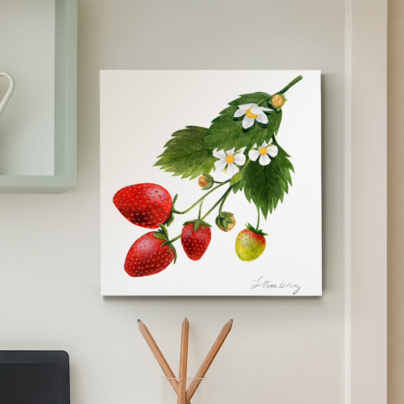 «Strawberry Study II», reproduction d'art sur toile tendue, H 40 po x l 40 po x P 1 po
