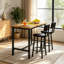 3 Piece Bar Table Set Of 2, 47" Rectangle Pub Bar Table With 2 PU Leather Upholstered Backrest Stools, Small Space Kitchen Dining Table Set For Kitchen, Living Room, Apartment-850725070