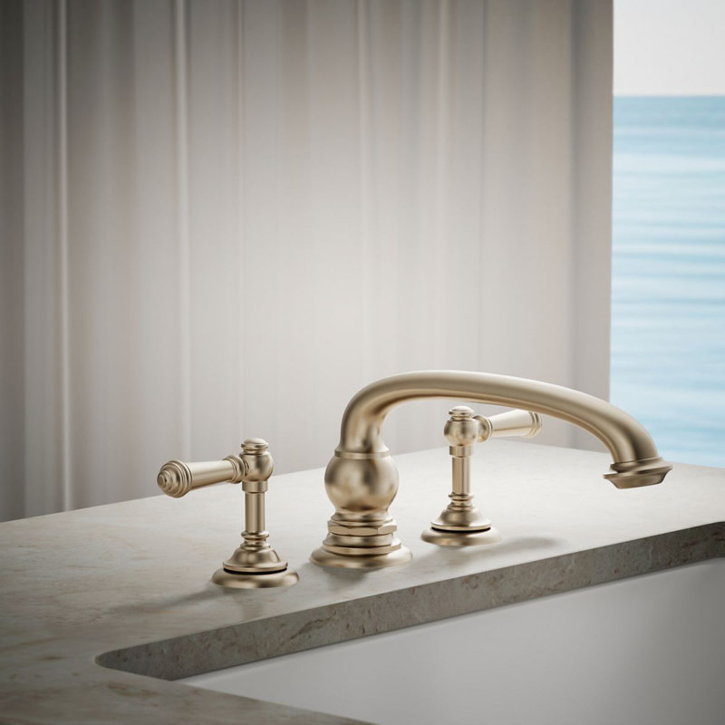 Artifacts® Deck-Mount Bath Lever Handle Trim, Vibrant Brushed Bronze