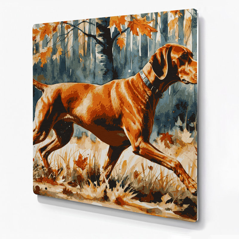 Chiens Vizsla, art mural en métal brun, H 12 po x l 12 po