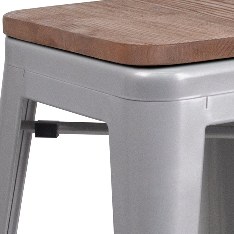 Tabouret à hauteur de comptoir 24 po Gladus, Argent, Tabouret de comptoir (assise de 24 po de hauteur), 1