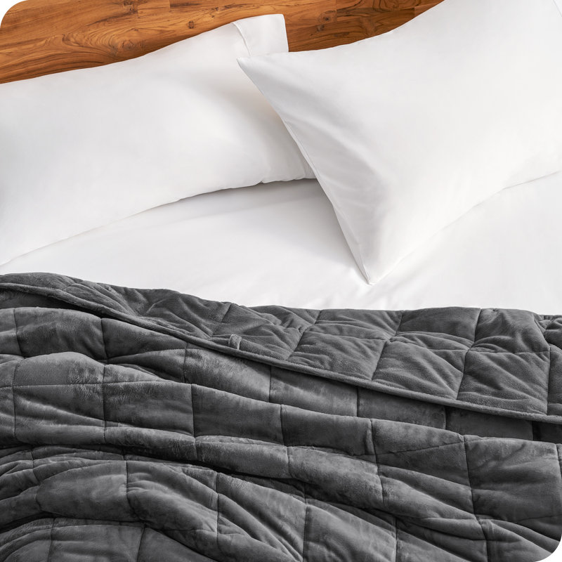 Couverture pondérée Minky, l 60 po x L 80 po, 17 lb, Gris