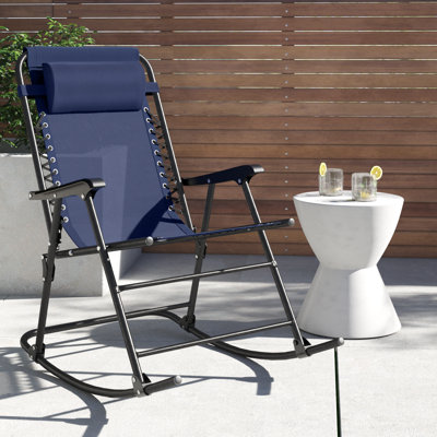 Chaise berçante d'extérieur en métal Barthelus