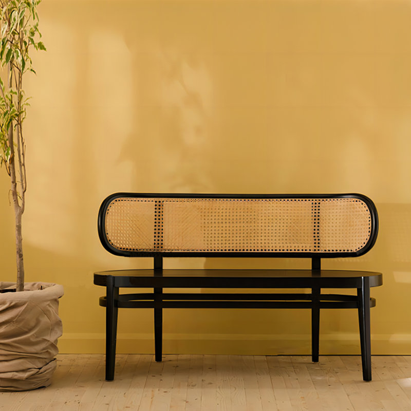 Bia Bench, Black, 29.13" H x 47.24" W x 19.29" D