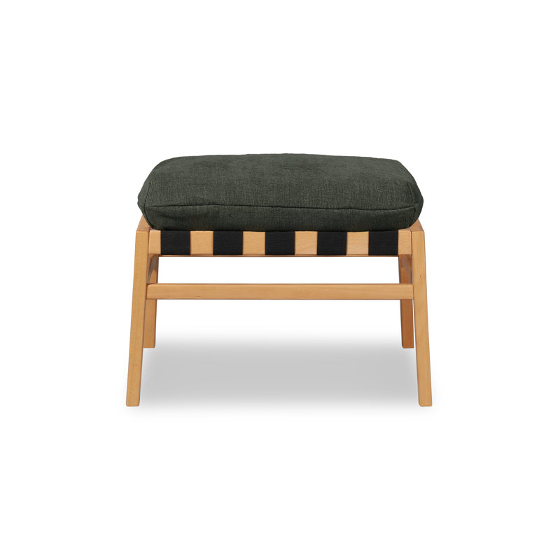 Repose-pieds Mid Century, Vert mousse, Hêtre
