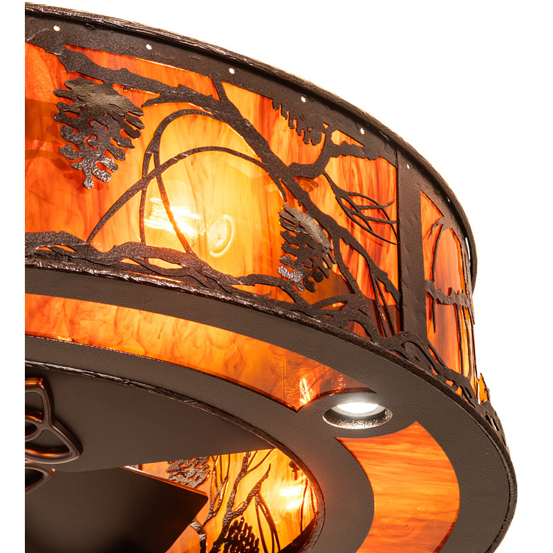 56" Wide Whispering Pines Chandel-Air, Copper Vein, 10" H x 48" W x 48" D