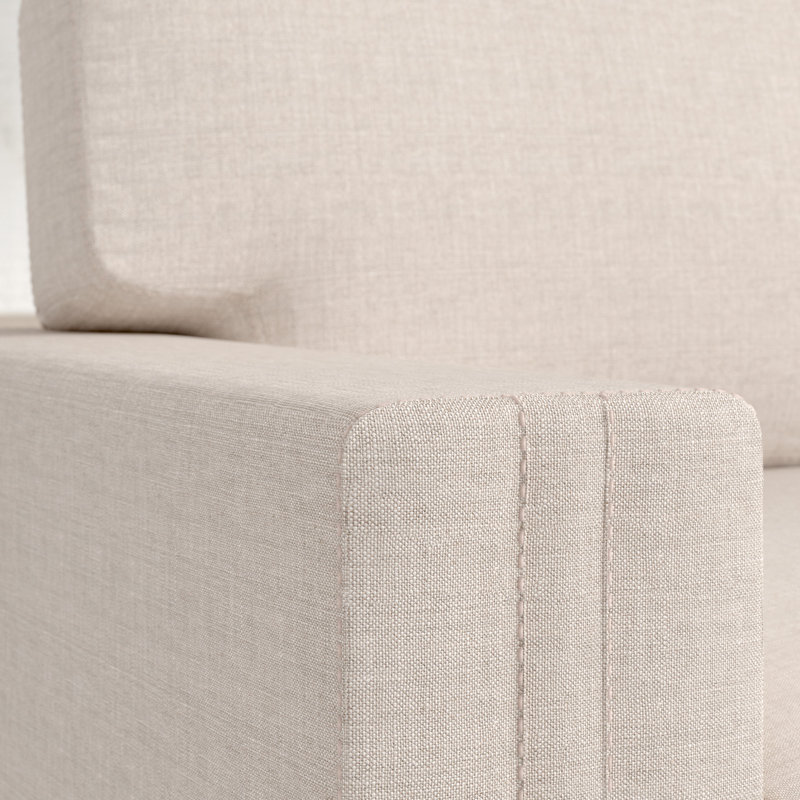 Blacke Upholstered Loveseat, Beige Polyester Blend, 31" H x 57" W x 32" D