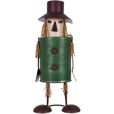Whimsical Galvanized Metal Scarecrow Figurine - A8CA048AB4444F47A50AFD38E0E09BDB