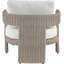 Fauteuil de patio extérieur en oléfine crème et osier Audiel-129907360